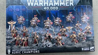 Adeptus Custodes Auric Champions Battleforce Unboxing [upl. by Akinnej561]