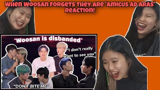 When woosan forgets they are ‘Amicus Ad Aras’ First Time Reaction 😂 By kbopping [upl. by Eitsrik]