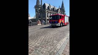 Brandweer Gent naar oproep brandweerzonecentrum brandweer brandweerwagen autopomp [upl. by Derman93]