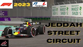 ACFL F1 2023 Saudi Arabian GP  Verstappen Onboard Pole Lap  Jeddah Street Circuit  Assetto Corsa [upl. by Enrobialc]