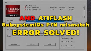 AMD Atiflash Subsystem id PN Mismatch ERROR SOLVED CMD [upl. by Angus]