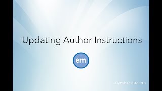 Updating Author Instructions [upl. by Cofsky]