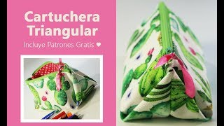 Cartuchera Neceser Triangular l Patrones GRATIS ♥ [upl. by Wilkins]