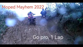 Moped Mayhem 2022 Weedon MX Track Go Pro Footage 1 Lap Aprilia SR50 The Dorset Destroyers [upl. by Yand]