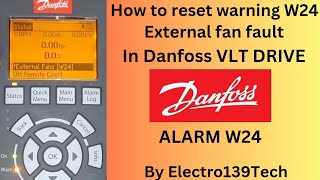 How reset warning W24 external fan fault in Danfoss VLT  vlt danfoss vfd electrical faults [upl. by Siravart671]