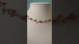 Delicate lavender purple leafy vine floral choker jewelry [upl. by Enaitsirhc785]