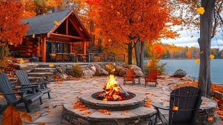 Lakeside House in Autumn 🍂🍁 ASMR  Serene Views With Lake Water amp Nature Sounds Fall for Relaxing [upl. by Kcirdderf]