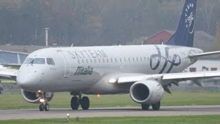 Embraer 190 Alitalia CityLiner SkyTeam livery Take Off at Airport BernBelp [upl. by Gill368]