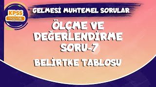 Ölçme ve Değerlendirme  Belirtke Tablosu  KPSS 2022 [upl. by Ahael355]