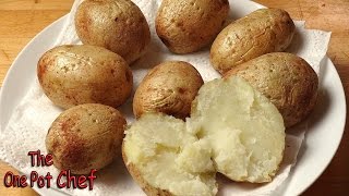 Quick Tips Microwave Baked Potatoes  One Pot Chef [upl. by Neerhtak]