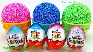 Play Foam Ice Cream Cups and Kinder Surprise Eggs Fun for Kids [upl. by Jeggar]