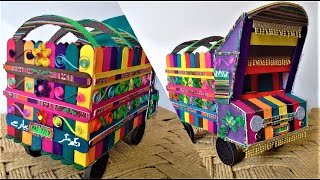 DIY popsicle stick truck art  DIY home deor  DIY truck art [upl. by Thurnau]