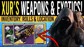 Destiny 2 XURS NEW WEAPONS amp ARMOR 23rd February Xur Inventory  Armor Loot amp Location [upl. by Ahtrim]