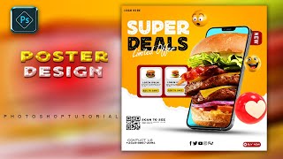 Social Media Poster Design in Photoshop Tutorial [upl. by Aleksandr]