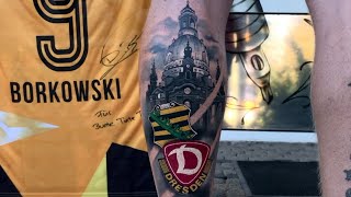 Dynamo Dresden Fan Tattoo und Löwen Tattoo an einem Tag [upl. by Edgell]