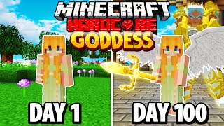 I Survived 100 Days as a GODDESS in HARDCORE MINECRAFT [upl. by Ashil]