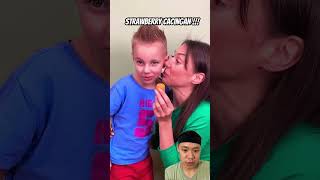 Strawberry cacingan funny challenge prank family comedy coke strawberry worm [upl. by Austen]