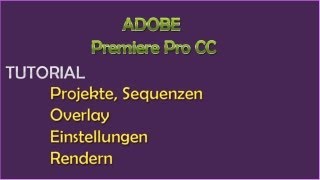 Adobe Premiere Pro CC  Anfänger Tutorial  DeutschGerman Full HD [upl. by Magen746]