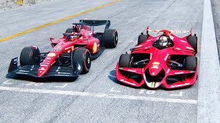 Ferrari F1 2022 F175 vs Ferrari F1 2025 Concept at Silverstone GP [upl. by Nybor]