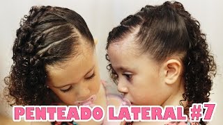 Penteado Infantil Lateral Fácil com Ligas de Silicone 7  Sr e Sra Martinez [upl. by Sorkin]