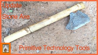 Primitive Technology Tools  Update How to Make a Stone Axe [upl. by Lrat]