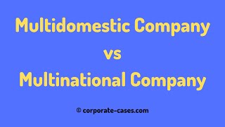 Multidomestic Company vs Multinational Company [upl. by Ranilopa]