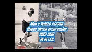 Mens WORLD RECORD discus throw progression 18821986 IN DETAIL [upl. by Karalynn]