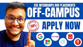 Off Campus SDE Opportunities amp Careers  All Batches [upl. by Inad]