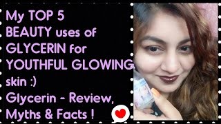 GLYCERIN  My TOP 5 BEAUTY Uses amp Benefits for SOFT GLOWING skin  GLYCERIN  Review Myths amp Facts [upl. by Whitman]