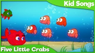 FIVE LITTLE CRABS Song fo Kids 🐠 Nursery Rhymes for Children [upl. by Ilrahc145]