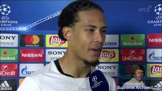 Virgil Van Dijk quotWho caresquot Post Match Interview Roma 42 Liverpool [upl. by Emirac]