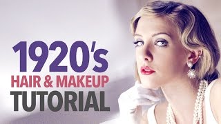 1920s makeup amp hair tutorial [upl. by Artimed]