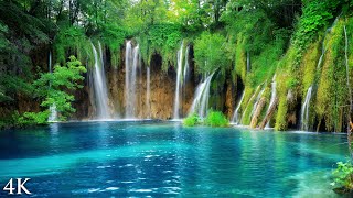 Crystal Croatia Waterfalls of Plitvice 4K  Soothing Music 10 HOUR Ambient Nature Relaxation Film [upl. by Calisa]