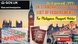 GovUK  UK Standard Visit Visa  List of Requirements for Philippine Passport Holder [upl. by Issi]