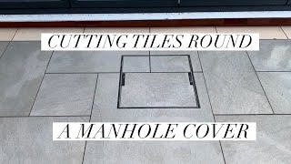 tiling over a manhole cover paving patio manholecover [upl. by Saerdna73]