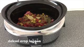 Griekse stoofschotel quotStifadoquot uit de slowcooker  Crockpot [upl. by Belier]