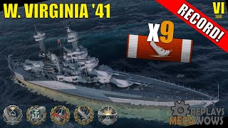 Battleship W Virginia 41 9 Kills amp 148k Damage  World of Warships Gameplay [upl. by Iarahs16]