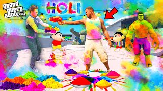 Franklin amp Avengers Celebrate Holi With Shinchan in GTA 5   GTA 5 AVENGERS [upl. by Hank]