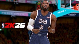 NBA 2K25 USA vs SERBIA FULL GAME HIGHLIGHTS  2024 Paris Basketball Olympic Games Highlights [upl. by Aicinod]