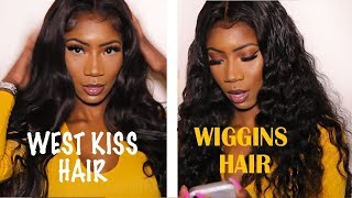 2 DIFFERENT WIGS  WEST KISS HAIR BODY WAVE vs WIGGINS HAIR LOOSE DEEP WAVE  REVIEWS [upl. by Ennaegroeg173]