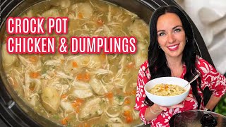 Easy Crock pot chicken and dumplings Recipe  With Secret Ingredient [upl. by Foley]