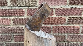 84 year old rusty axe head restoration [upl. by Finbur]