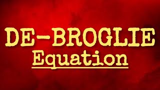 de broglie equation class 11  de broglie wavelength physics class 12  matter wave [upl. by Franny]