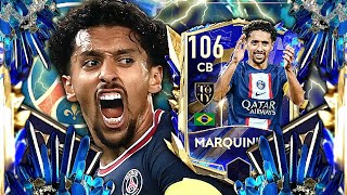 BEST CB IN THE GAME TEAM OF THE YEAR PLAYER MARQUINHOS 106 OVR REVIEW  FIFA MOBILE 22 [upl. by Moriah]