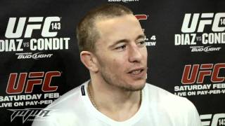 UFC 143 Georges StPierre Talks Nick Diaz Fight and Injury [upl. by Ivetts]