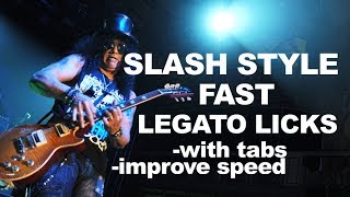 Learn Slash style fast legato amp soloing tricks rock blues guitar lesson with tabs improve speed [upl. by Skees891]