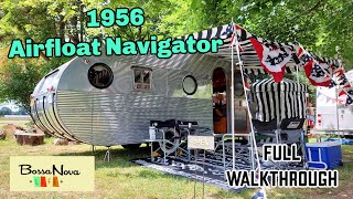 Tour A 1956 Airfloat Navigator Vintage Travel Trailer Walkthrough RV Camper Caravan Restored [upl. by Anse490]