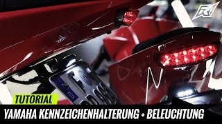 Yamaha YZFR 125 Kennzeichenhalterung  Blinker  Rücklicht  Beleuchtung  Tutorial [upl. by Ilrak633]