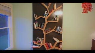 Woodworking  3  DIY How To Make A Tree Bookshelf  WoodWork [upl. by Gwenni807]