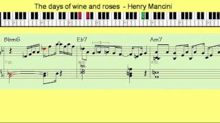 The days of wine and roses Henry Mancini  jazz piano solo with annotations [upl. by Heurlin779]